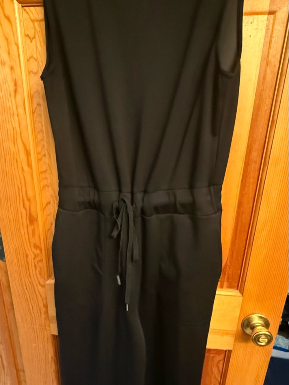 Classic Black Sleeveless Jumpsuit with Drawstring Waist